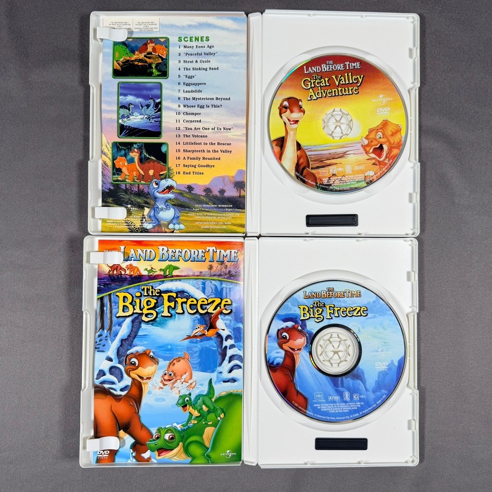 Universal The Land Before Time DVD Lot 2 The Big Freeze Great Valley Adventure - Picture 2 of 3